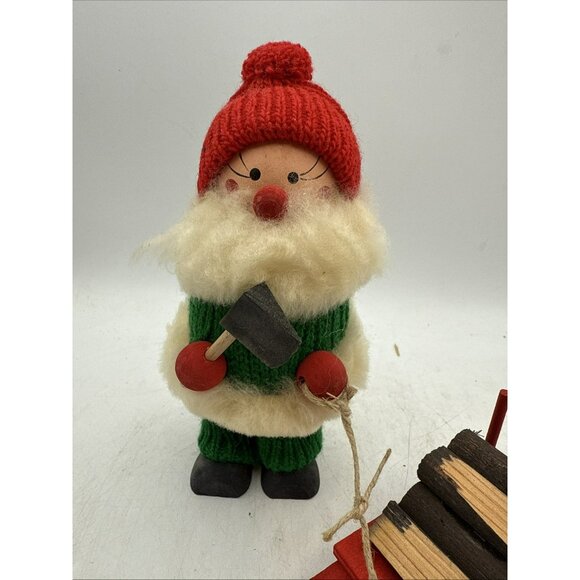 Ljungstroms Swedish Tomte Santa #7625 Christmas Elf Red Fire Wood Scandinavian - Picture 2 of 6
